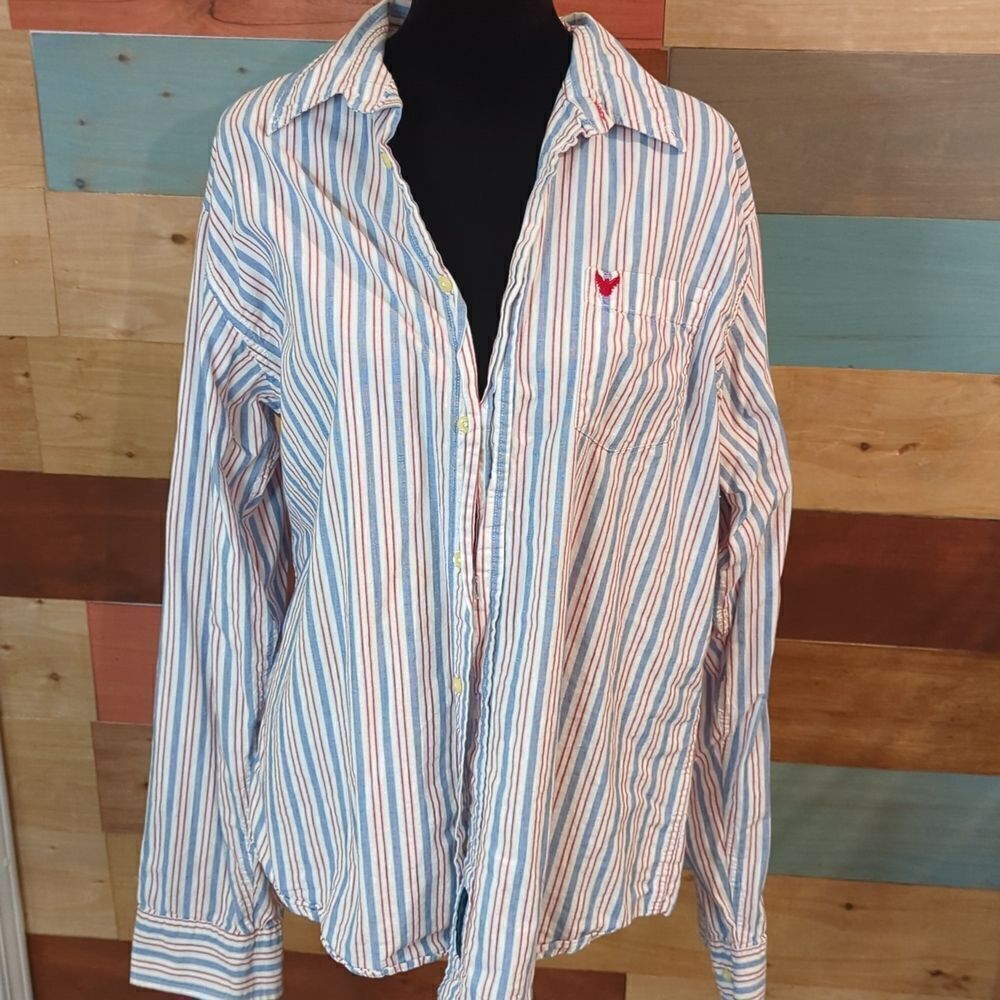 XL COMPANY 81 striped button down